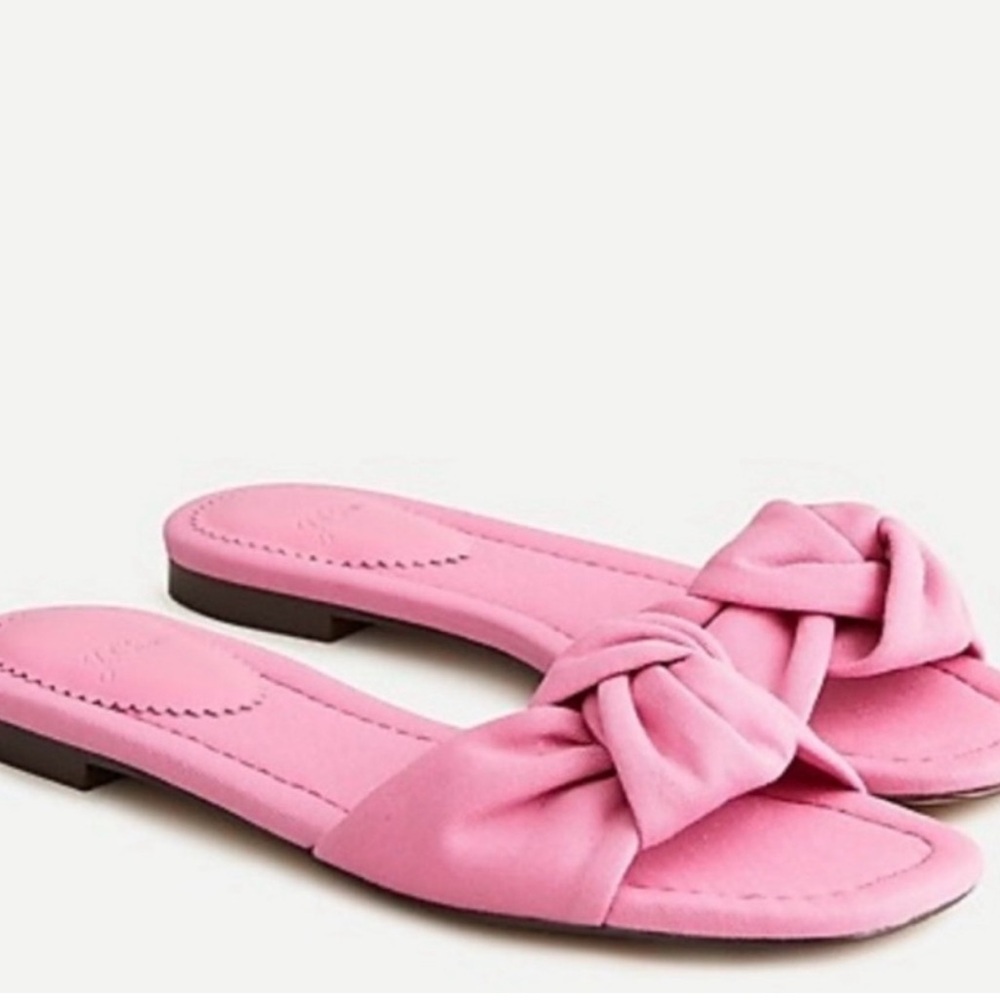 J Crew Pink Knotted Slide Sandals